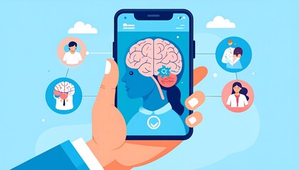 Smartphone displaying brain health app