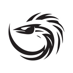 minimalist barracuda fish logo with white background