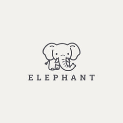 Obraz premium Elephant logo style icon design template vector illustration