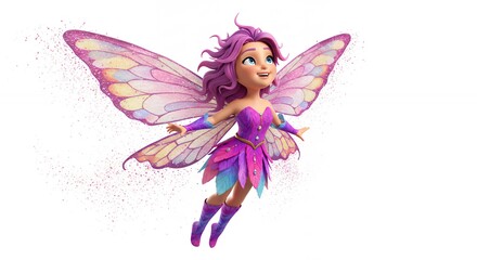 Animated fairy in flight