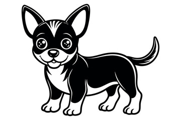
Cute Black and White Chihuahua Dog Vector