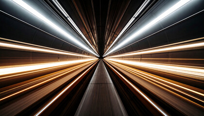 Tunnel of Lights: A captivating composition featuring dynamic lines of light converging toward a central point, creating a sense of movement, speed.