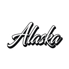 Alaska hand made script font. Vector Alaska text typography design for tshirt hoodie baseball cap jacket and other uses vector