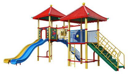 Colorful playground for children on transparent background png file
