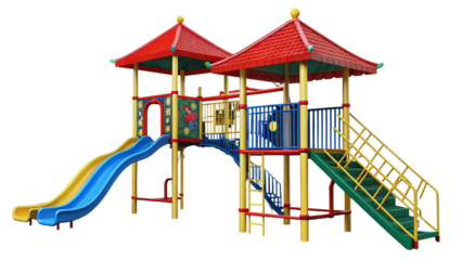 Colorful playground for children on transparent background png file
