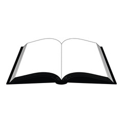 Art of an open book with blank pages, isolated on a white background, symbolizing knowledge and learning