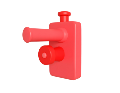 Red 3D Control Panel Illustration