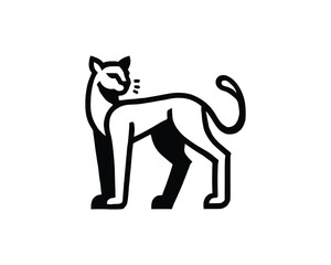 Obraz premium Black Cougar Logo Vector Illustration