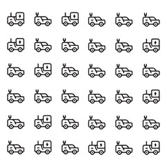 A cute set of car icons for web design and illustration