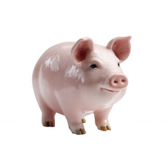 A cute and friendly pig figurine, showcasing a glossy finish and realistic details, ideal for decoration or as a gift. Perfect representation of farm life and rural charm.