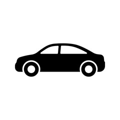 Car icon side view isolated on white background.