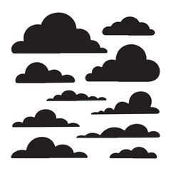 A vibrant vector cloud computing icon set featuring sky and sun elements for a business network technology illustration