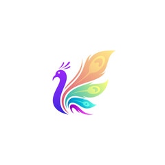 The peacock logo with a beautiful tail symbolizes luxury