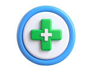 Obraz premium 3D Medical Cross Icon Illustration