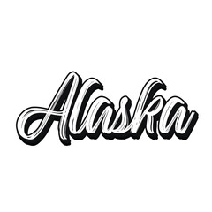 Alaska hand made script font. Vector Alaska text typography design for tshirt hoodie baseball cap jacket and other uses vector