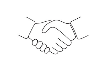 Handshake Agreement continuous one line drawing minimalism design