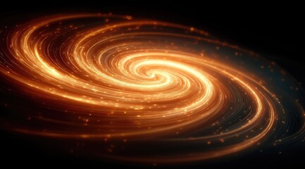 Glowing orange spiral against black background