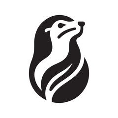 minimalist seal logo with white background