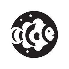 minimalist clownfish logo with white background