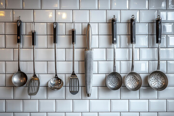 Nuts hanging on kitchen wall.
