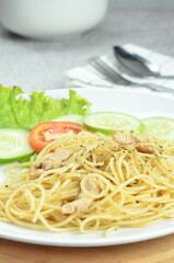 Spaghetti Aglio e Olio, one of the restaurant menus in Jakarta