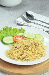 Spaghetti Aglio e Olio, one of the restaurant menus in Jakarta