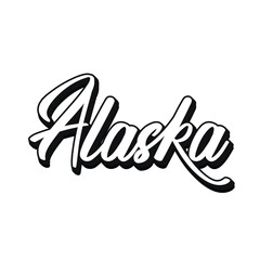 Alaska hand made script font. Vector Alaska text typography design for tshirt hoodie baseball cap jacket and other uses vector
