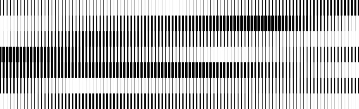 Striped halftone gradient texture. Fading line gradation background. Repeating strip pattern backdrop. Black and white parallel stripe wallpaper. Vector halfton patern overlay. Doppler effect concept