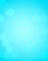 Fototapeta premium Abstract light blue hexagonal pattern background