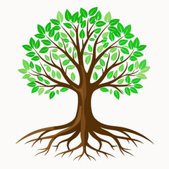 vector tree isolated on white