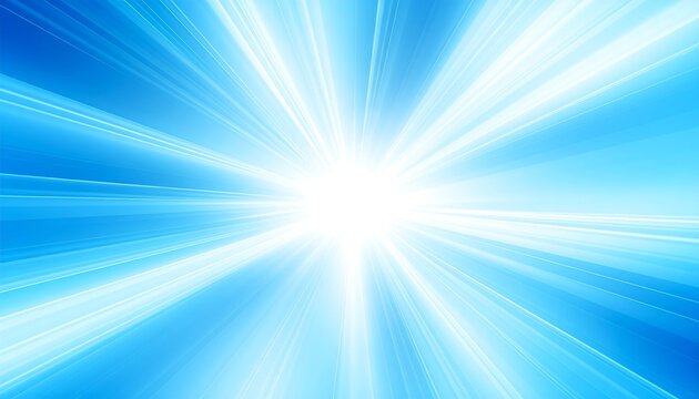 Abstract light rays emanating from a central white point, radiating outwards in a burst pattern across a blue background