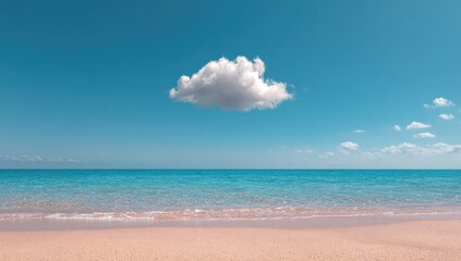 Obraz premium Calm beach scene with a single cloud