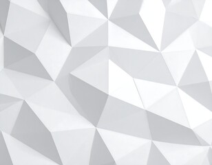 Obraz premium Abstract low-poly white surface with subtle shadowing and varied triangular facets