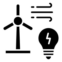 Wind Power Icon Element For Design