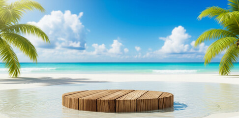 Obraz premium Wooden Platform on White Sand
