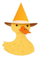 Obraz premium PNG Duck wear birthday hat animal bird anthropomorphic.