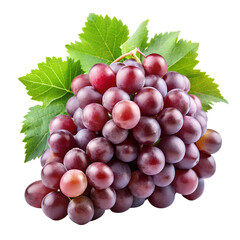 Fototapeta premium Juicy Grape Bunch and Loose Grapes with Splash Effects, Water Droplets, Ultra-Realistic 8K PNG