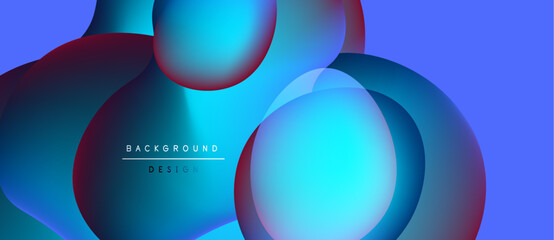 Abstract fluid shapes overlap, creating vibrant blue, teal gradients. Modern design element for backgrounds, presentations. Smooth transitions visible.