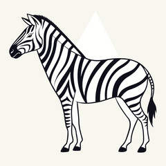 Obraz premium Sleek Silhouette of a Zebra in Profile with Graceful Stripes.