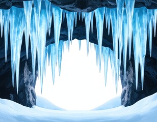 Icy cave entrance