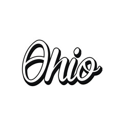 Ohio typography design with map vector. Editable college t-shirt design printable text effect vector
