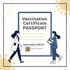 Vaccination certificate or passport concept vector generated by ai
