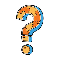 A colorful question mark made of interlocking puzzle pieces, symbolizing curiosity, problem-solving, and discovery. Each piece fits perfectly, sparking intrigue and insight.
