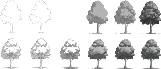 set of trees vector