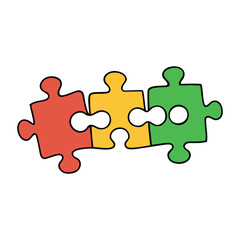 Obraz premium A puzzles grid template with interlocking pieces arranged neatly, perfect for creating colorful, fun, and engaging designs that fit together seamlessly in a clean layout. 