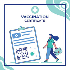 Vaccination certificate or passport concept vector generated by ai
