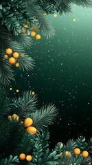 Festive christmas foliage background