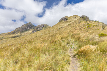 Pichincha Province, Quito, Ecuador - July 5, 2025: The Pasochoa volcano is located in the Pasochoa wildlife refuge. It is an extinct volcano, 4,200 meters high. © momentsphotography