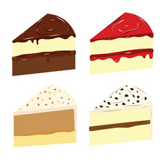 slice cake dessert vector illustrasion 