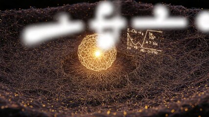 Abstract visualization of scientific data and particles - Powered by Adobe